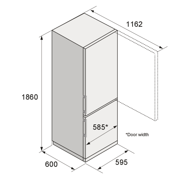 Отдельностоящий комбинированный холодильник Asko RFC286KNBS1