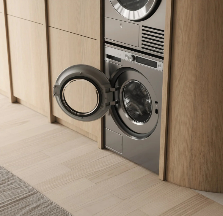 Стиральная и сушильная машина Asko Style в колонну с выдвижной полочкой №8: W5096RT + T509HRT + HS60T