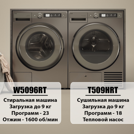 Стиральная и сушильная машина Asko Style комплект №9: W5096RT + T509HRT