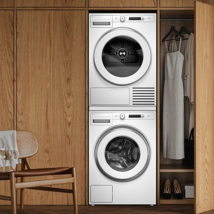 Стиральная и сушильная машина Asko Logic в колонну с выдвижной полочкой №19: W3096CW + T309HCW + HS60W