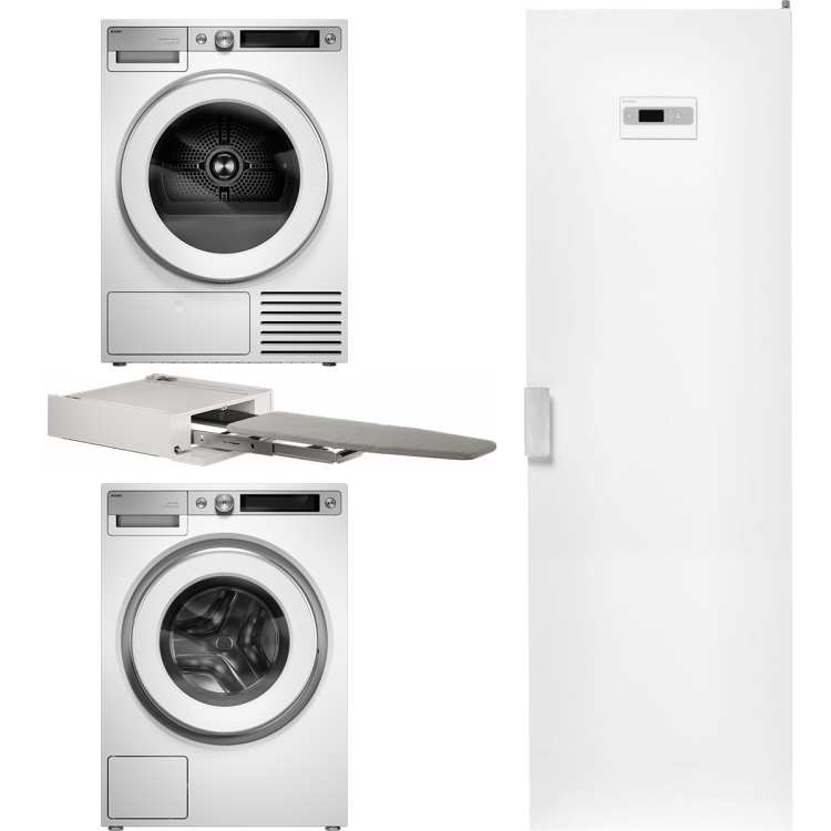 Домашняя прачечная Asko Style+ комплект №3: W7096XW + T709HUW + DC7784V.W + HI150W
