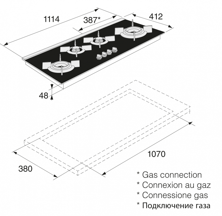 Газовая варочная панель Asko HG8144BGB1