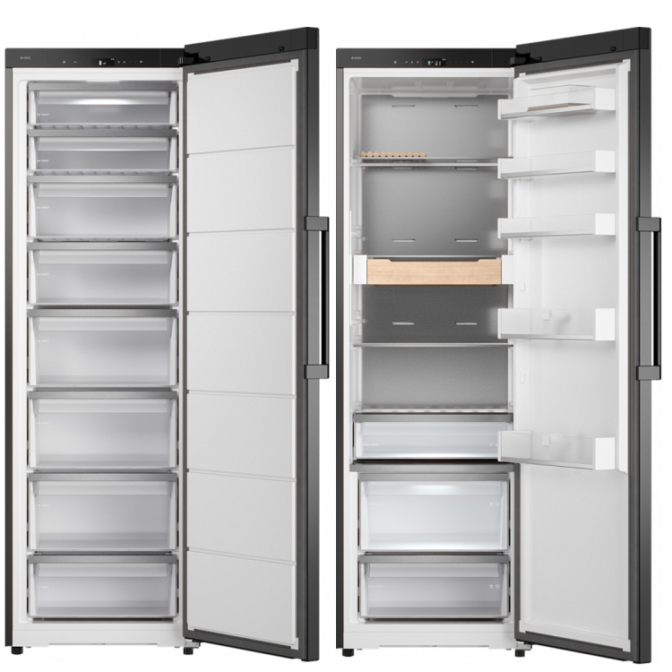 Отдельностоящий Side by Side Asko комплект №4: холодильник RFR586KNCB1 + морозильник RFF586KNCB1