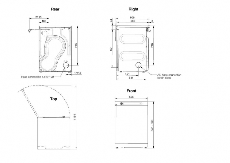 Профессиональная сушильная машина Asko TDC112VS MARINE (230В-1Ф-60Гц)