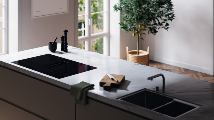 Индукционная варочная панель со встроенной вытяжкой Asko HIHD854GF