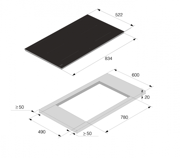 Индукционная варочная панель со встроенной вытяжкой Asko HIHD854MM